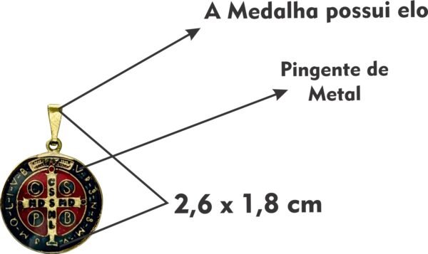 MEDALHA SÃO BENTO RESINADA 18 MM