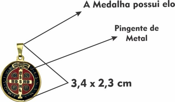 MEDALHA SÃO BENTO RESINADA 22 MM