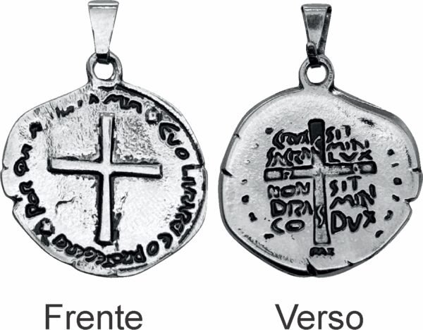 MEDALHA SÃO BENTO ORIGINAL DUAS CRUZES 25 MM