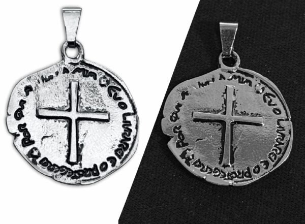 MEDALHA SÃO BENTO ORIGINAL DUAS CRUZES 25 MM