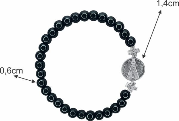 PULSEIRA NOSSA SENHORA  APARECIDA HEMATITA 6MM