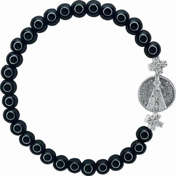 PULSEIRA NOSSA SENHORA  APARECIDA HEMATITA 6MM