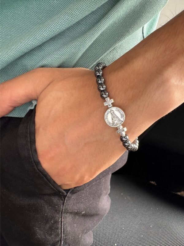 PULSEIRA NOSSA SENHORA  APARECIDA HEMATITA 6MM