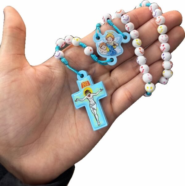 15384677848-td-80-az-3.jpg TERÇO INFANTIL ANJO DA GUARDA 8MM