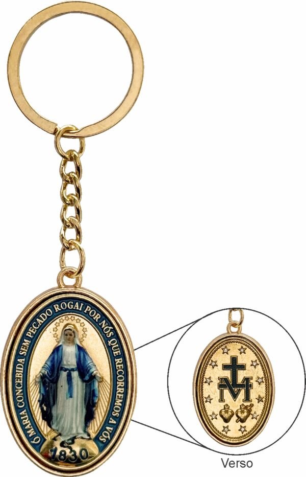 15395939635-ch-31.jpg CHAVEIRO NOSSA SENHORA DAS GRAÇAS OVAL COLORIDO