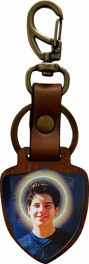 CHAVEIRO ESCUDO MADEIRA - CARLO ACUTIS