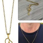 CORRENTE AÇO INOX 316L DOURADO NOSSA SENHORA APARECIDA