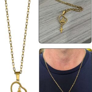 CORRENTE AÇO INOX 316L DOURADO NOSSA SENHORA APARECIDA