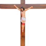 CRUCIFIXO DE MADEIRA PAREDE IMBUIA 50CM