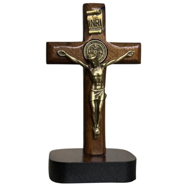 CRUCIFIXO MADEIRA 8CM MESA