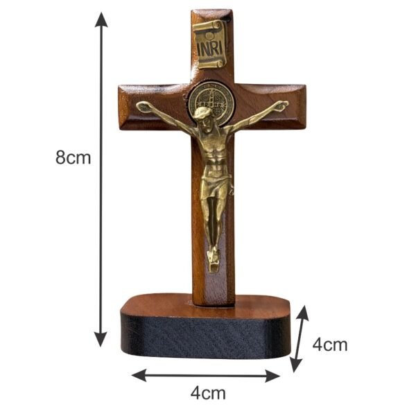 CRUCIFIXO MADEIRA 8CM MESA