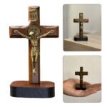 CRUCIFIXO MADEIRA 8CM MESA