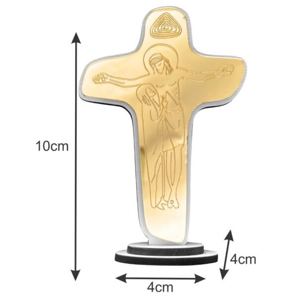 CRUCIFIXO DA UNIDADE ESPELHADO DOURADO 10CM