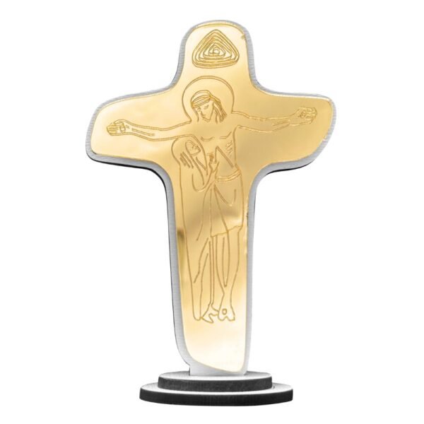 CRUCIFIXO DA UNIDADE ESPELHADO DOURADO 10CM