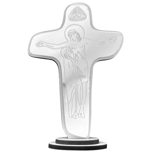 CRUCIFIXO DA UNIDADE ESPELHADO PRATA 10CM