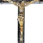 CRUCIFIXO METAL COM BASE 12CM