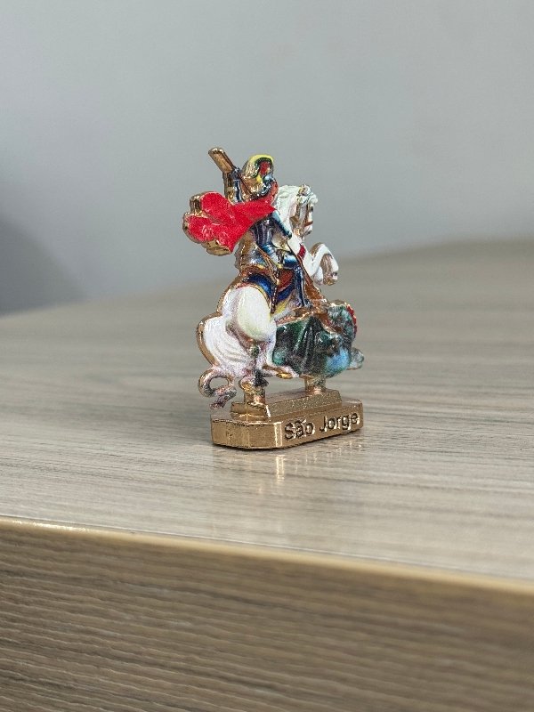 IMAGEM SÃO JORGE 5,5CM COLORIDA/BRANCA COM ADESIVO