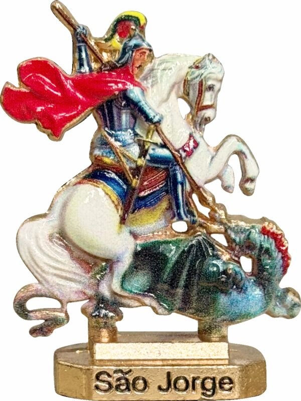 IMAGEM SÃO JORGE 5,5CM COLORIDA/BRANCA COM ADESIVO