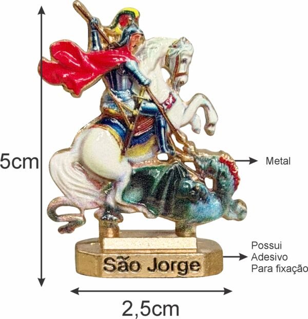 IMAGEM SÃO JORGE 5,5CM COLORIDA/BRANCA COM ADESIVO