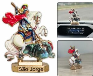 IMAGEM SÃO JORGE 5,5CM COLORIDA/BRANCA COM ADESIVO