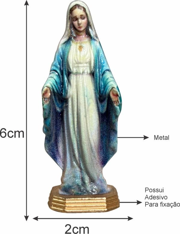 IMAGEM NOSSA SENHORA DAS GRAÇAS METAL ADESIVO 6CM