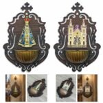 Pia De Água Benta Parede Nossa Senhora Aparecida MDF 18cm