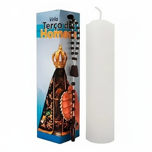 Vela Religiosa Terço dos Homens 13cm Nossa Senhora Aparecida com Terço Vela Religiosa Terço dos Homens 14cm Nossa Senhora Aparecida com Terço