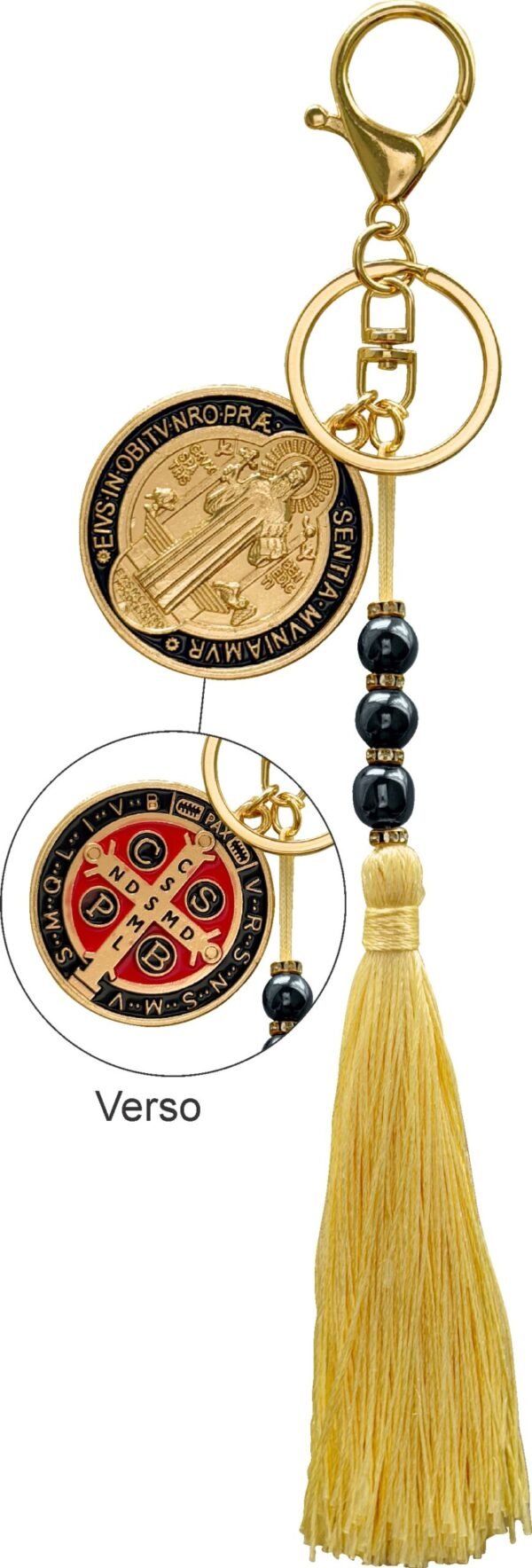 15600945126-ch-34.jpg Chaveiro São Bento Dourado com Pompom