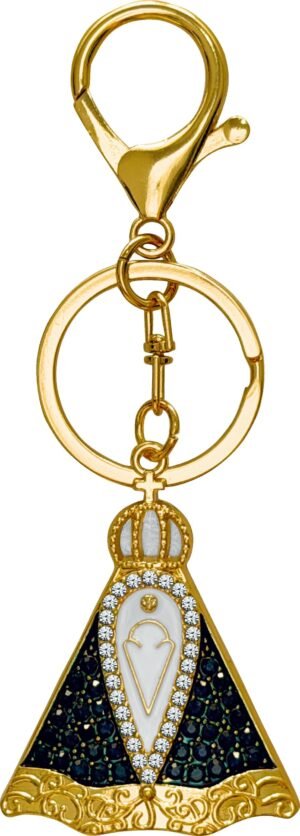 CHAVEIRO NOSSA SENHORA APARECIDA STRASS AZUL