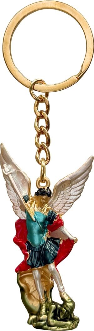 Chaveiro São Miguel Metal Dourado, Modelo 3D