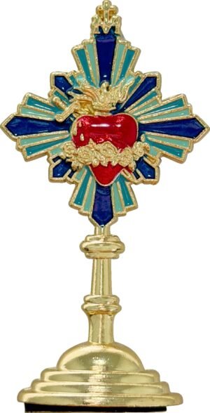 OSTENSÓRIO DE MESA  6,5CM SAGRADO CORAÇÃO DE JESUS
