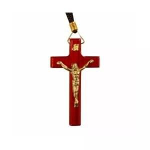 Cordao Com Cruz  De Madeira Grande