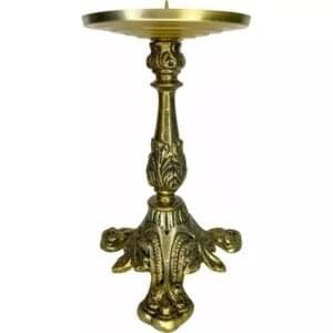 Castiçal Candelabro Alto Ouro Velho 21X12 Cm
