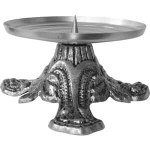 Castiçal Candelabro 7 Dias Baixo 7X13 Cm Prata Envelhecido