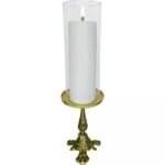 Kit Castiçal Candelabro Alto Ouro Velho 21X12 Cm Com Donzela 24X9Cm (Vela Não Inclusa)