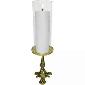 Kit Castiçal Candelabro Alto Ouro Velho 21X12 Cm Com Donzela 24X9Cm (Vela Não Inclusa)