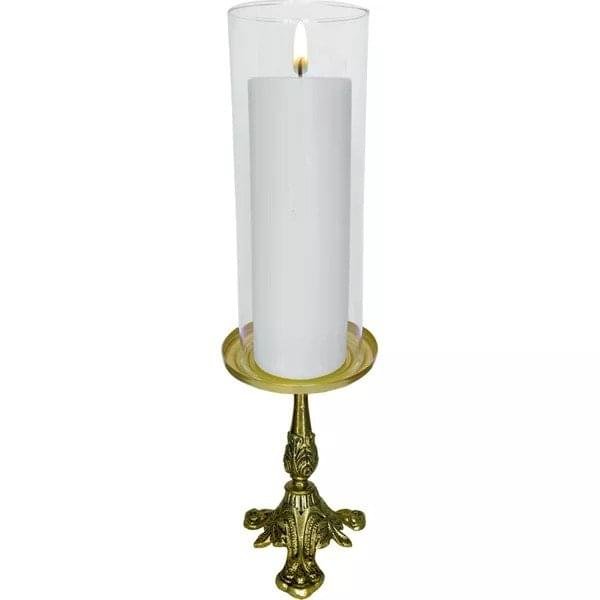 Kit Castiçal Candelabro Alto Ouro Velho 21X12 Cm Com Donzela 24X9Cm (Vela Não Inclusa)