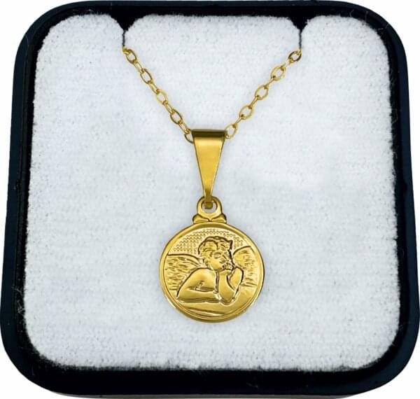 Gargantilha Folheada Ouro Anjo Da Guarda