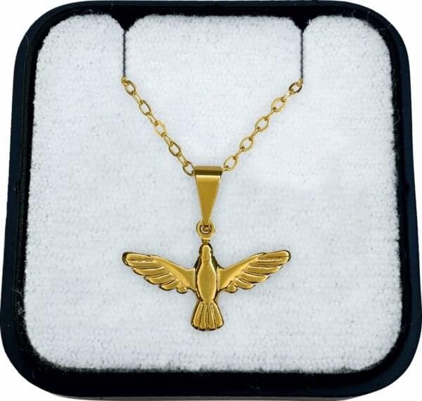Gargantilha Folheada Ouro Espírito Santo Pombinha