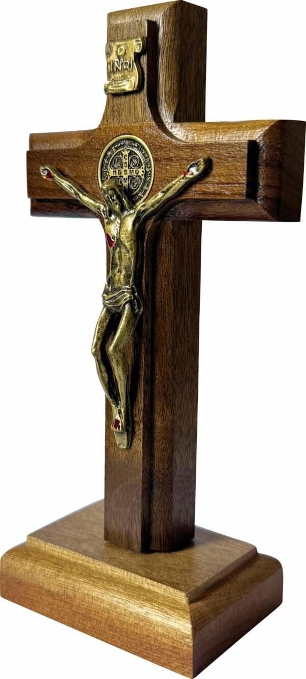 Crucifixo Madeira 12 Cm Mesa E Parede