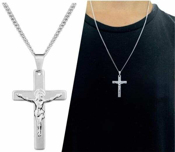 Corrente Com Crucifixo Aço Inox 4,0 X 2,5