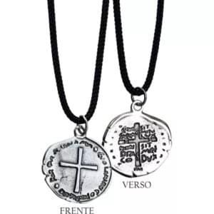 CORDÃO C MEDALHA S BENTO DUAS CRUZES ORIGINAL