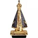 IMAGEM APARECIDA DOURADO  METAL 6,5CM COM ADESIVO