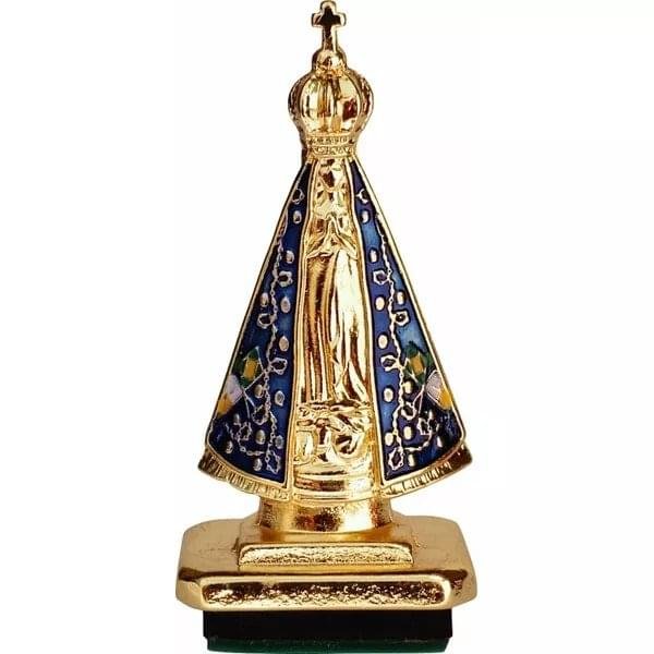 IMAGEM APARECIDA DOURADO  METAL 6,5CM COM ADESIVO