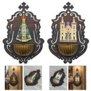 15525875734-di-55.jpg Pia De Água Benta Parede Nossa Senhora Aparecida MDF 18cm