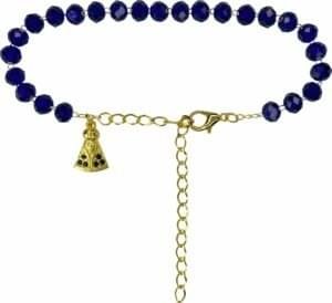 PULSEIRA PEDRA AZUL F OURO NOSSA SENHORA APARECIDA
